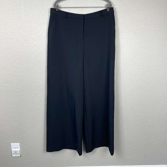 New L’Agence Pilar Wide Leg Pant Trouser Black Office Business Sz 16 - Picture 2 of 16